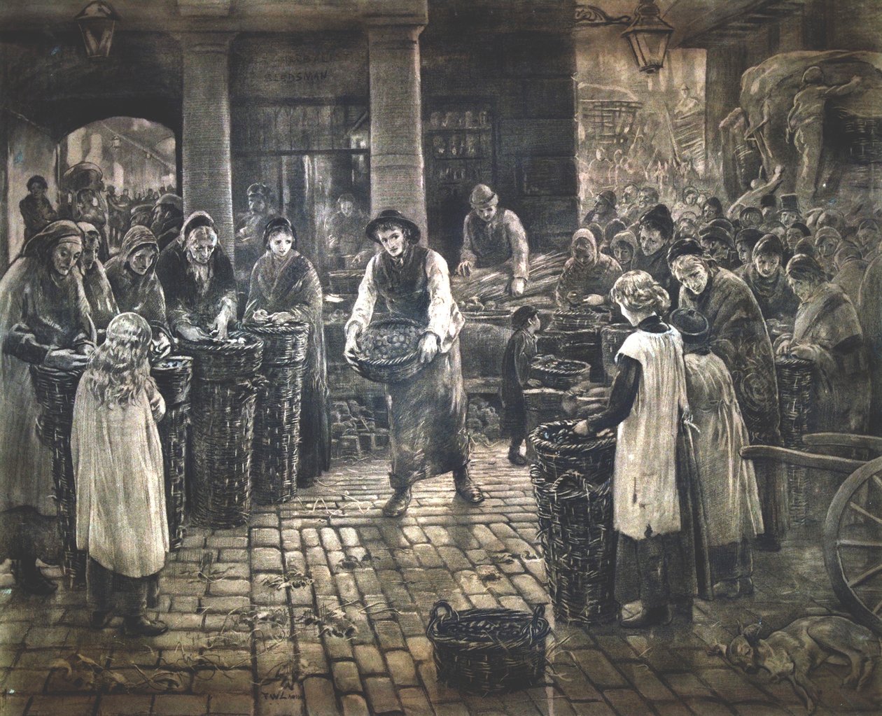 „Covent Garden jelenet – Női dolgozók állva”, 1862-1935. alkotó: Francis William Lawson