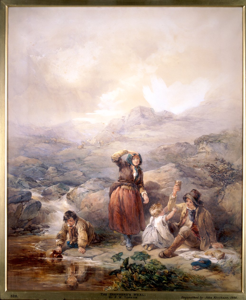 "A pásztor étkezése", 1844 alkotó: Francis William Topham