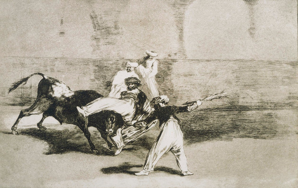 A bika által fogott mór ... La Tauromaquiából alkotó: Francisco de Goya