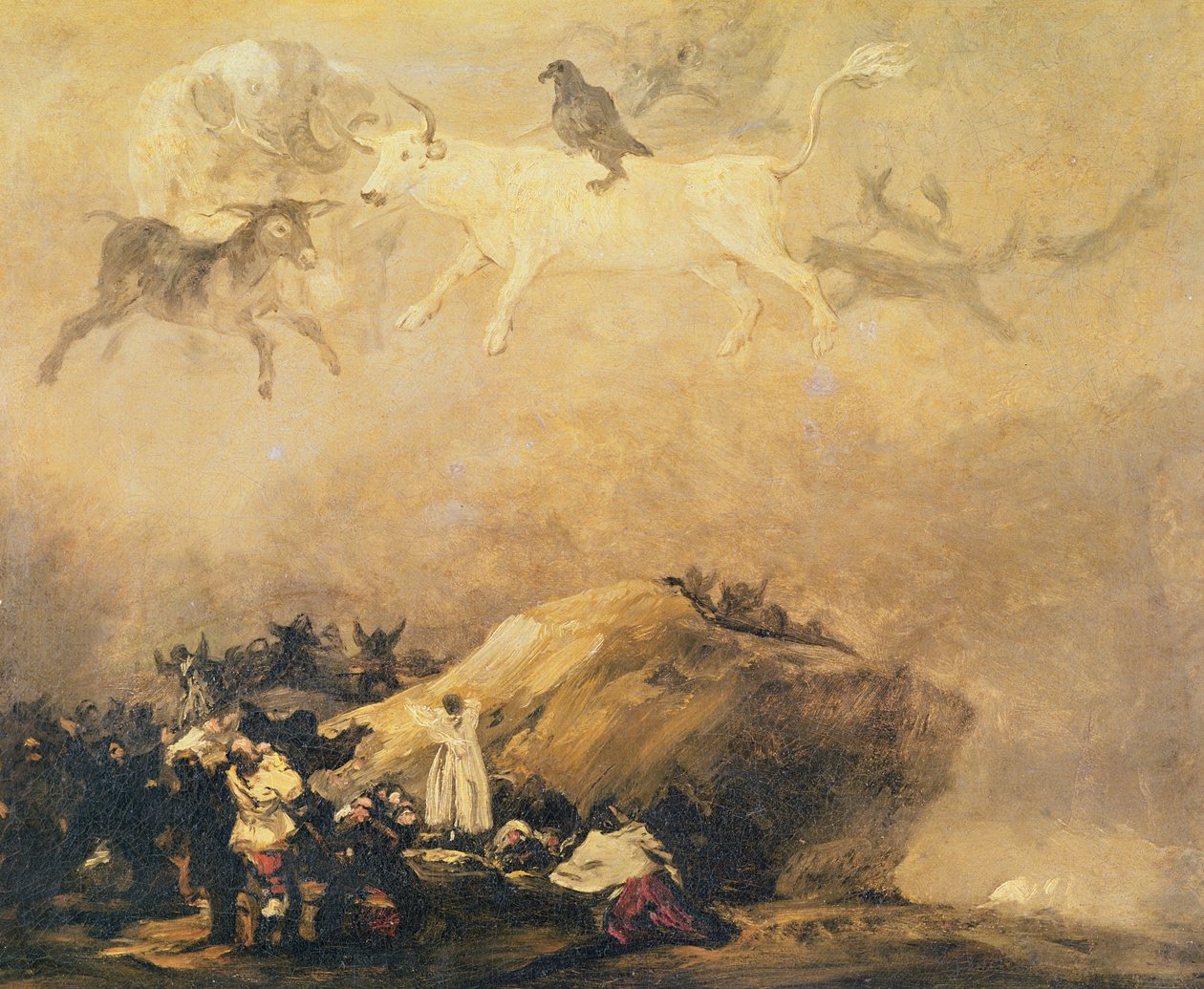 Capriccio jelenet: Állatok az égen alkotó: Francisco de Goya