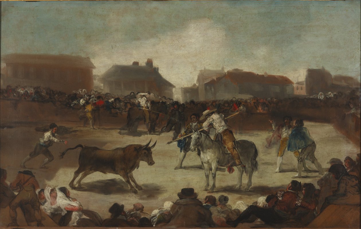 Bikaviadal egy faluban alkotó: Francisco de Goya