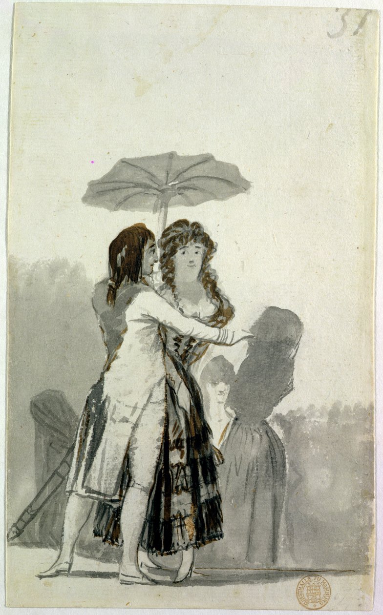 Pár napernyővel alkotó: Francisco de Goya