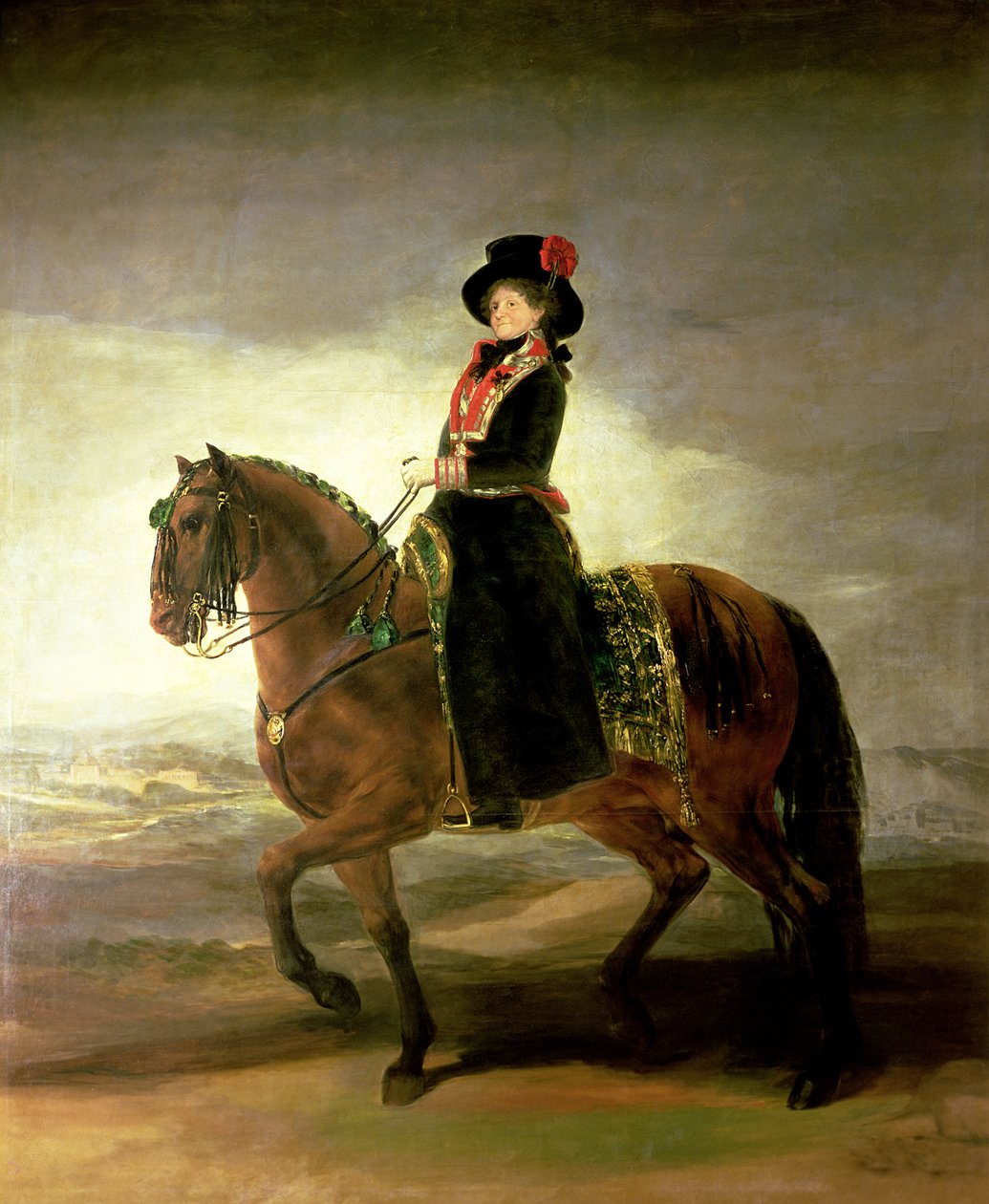 Maria Luisa királynő, IV. Károly spanyol király feleségének lovas portréja, 1799 alkotó: Francisco de Goya
