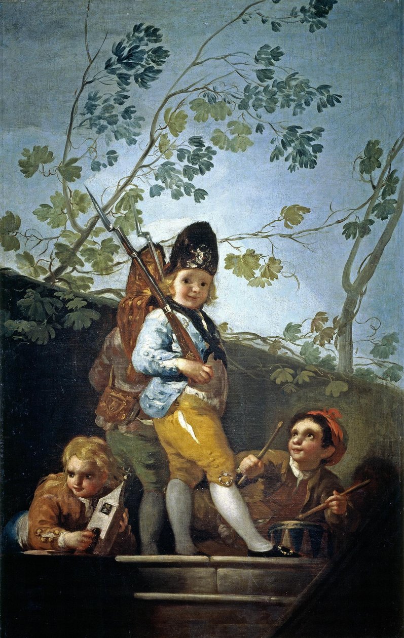 Fiúk katonákat játszva alkotó: Francisco de Goya