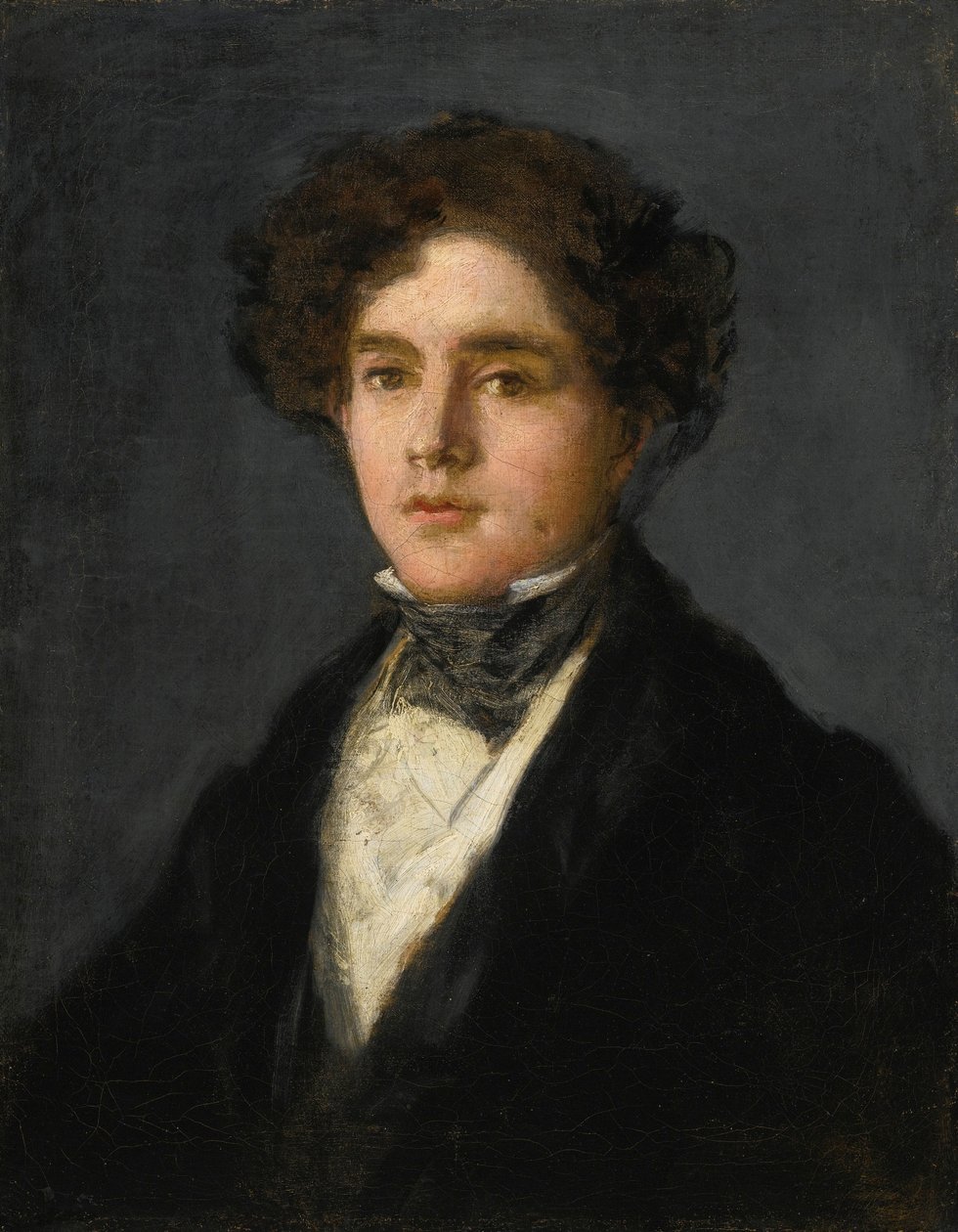 A művész unokája, Mariano Goya portréja fekete kabátot és fekete állományt visel alkotó: Francisco de Goya
