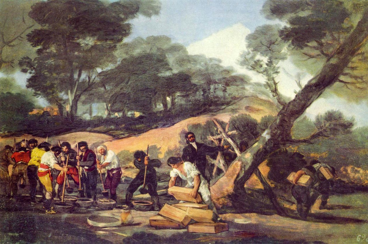 Porgyártás a Sierra de Tardienta -ban alkotó: Francisco de Goya