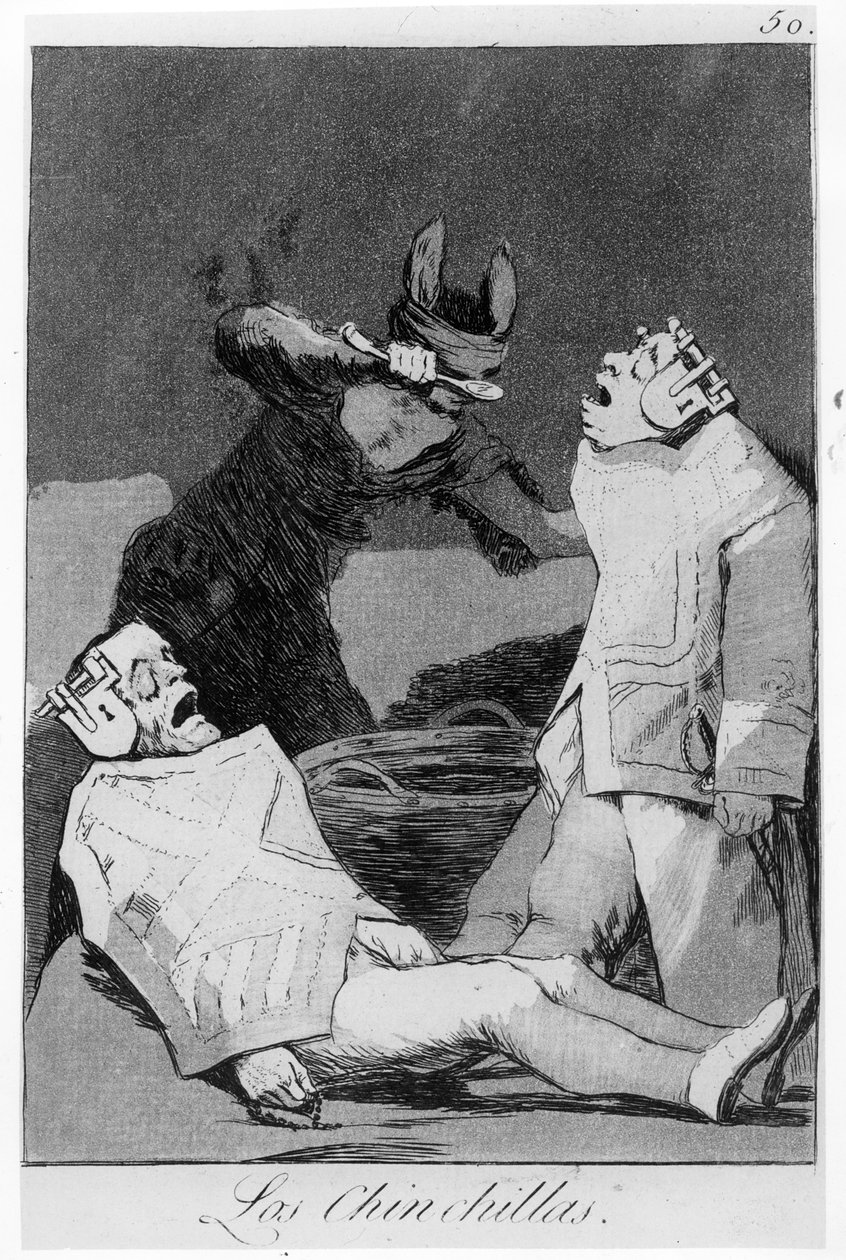 A csincsillák, „Los caprichos” 50. táblája, 1799 (rézkarc és aquatinta) alkotó: Francisco de Goya