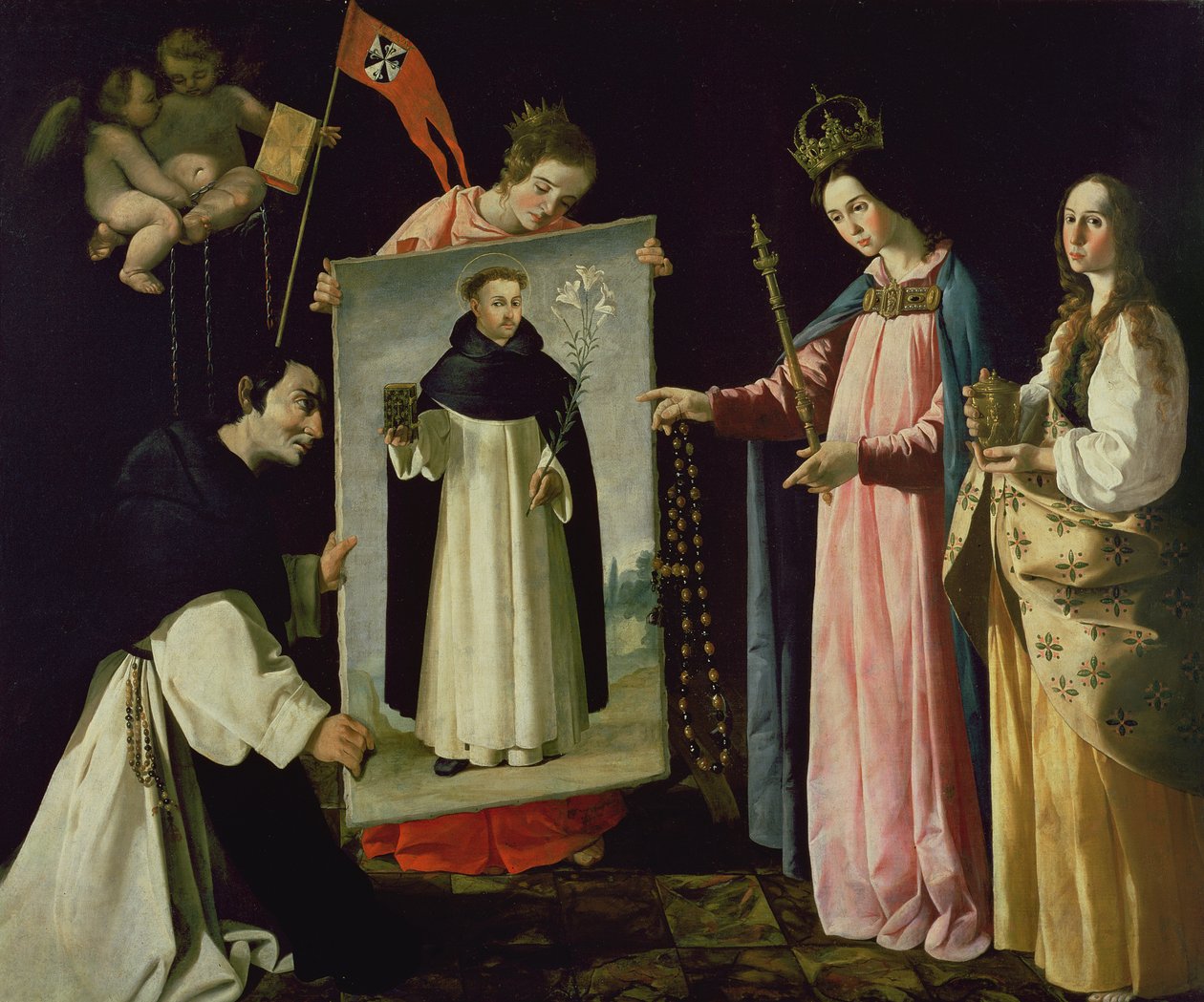 A Szűzanya jelenése Soriano szerzetesének alkotó: Francisco de Zurbaran