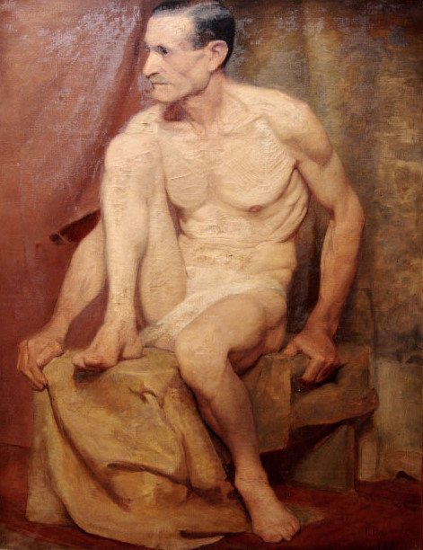 Nu masculino sentadoNude ülő férfi alkotó: Francisco Bayardo