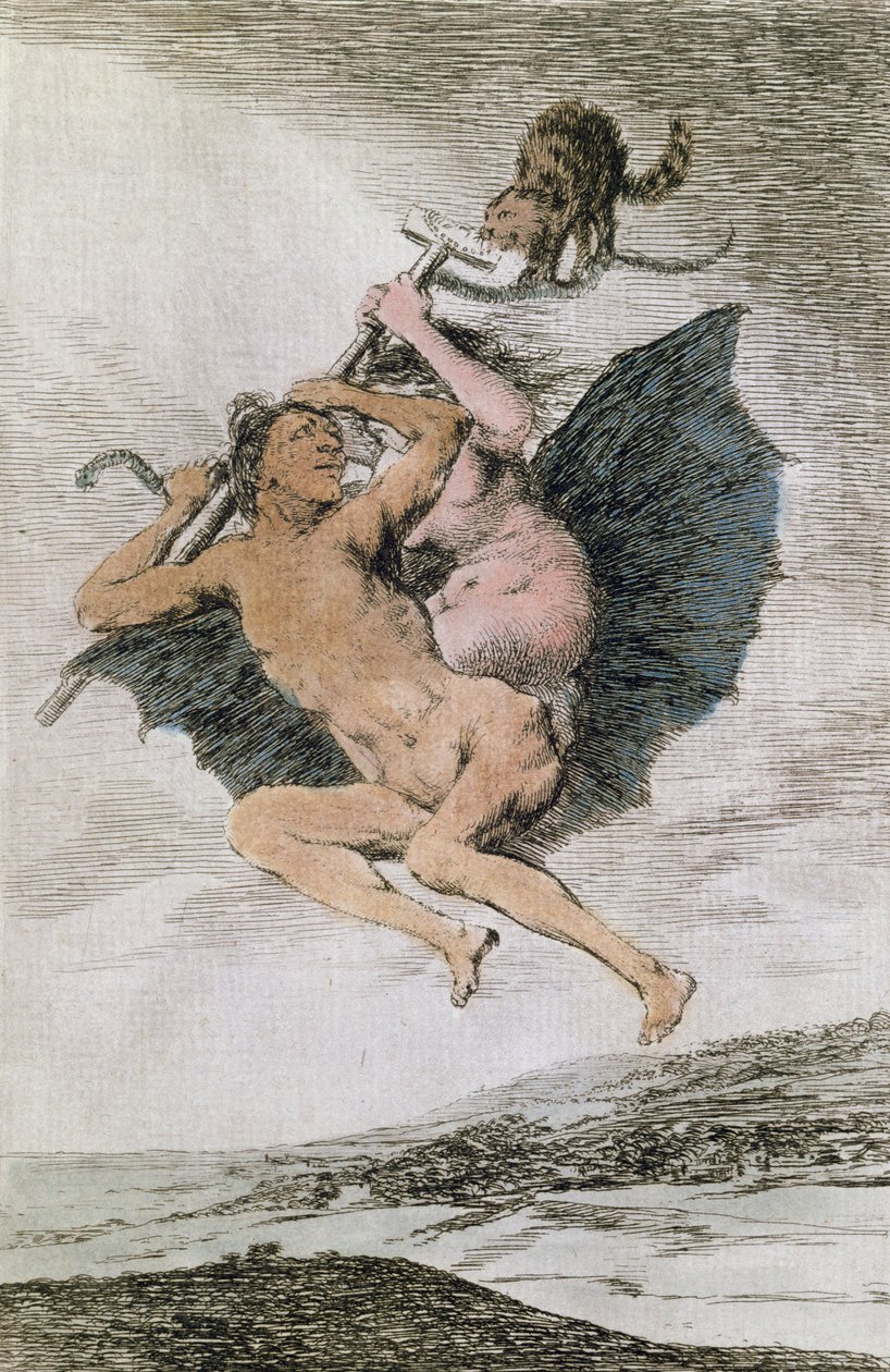 Alla va eso (Itt van), „Los Caprichos” 66. tábla, 18. vége (színes metszet) alkotó: Francisco de Goya