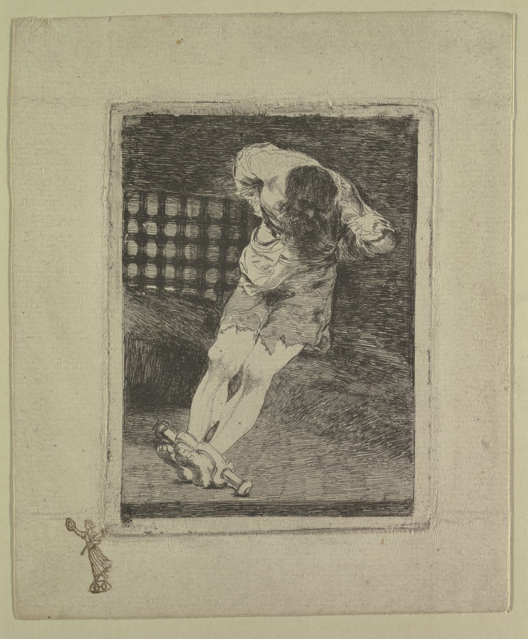 La seguridad de un reo no exige tormento (A vádlott biztonsága nem igényel kínt), 1810–20. alkotó: Francisco de Goya