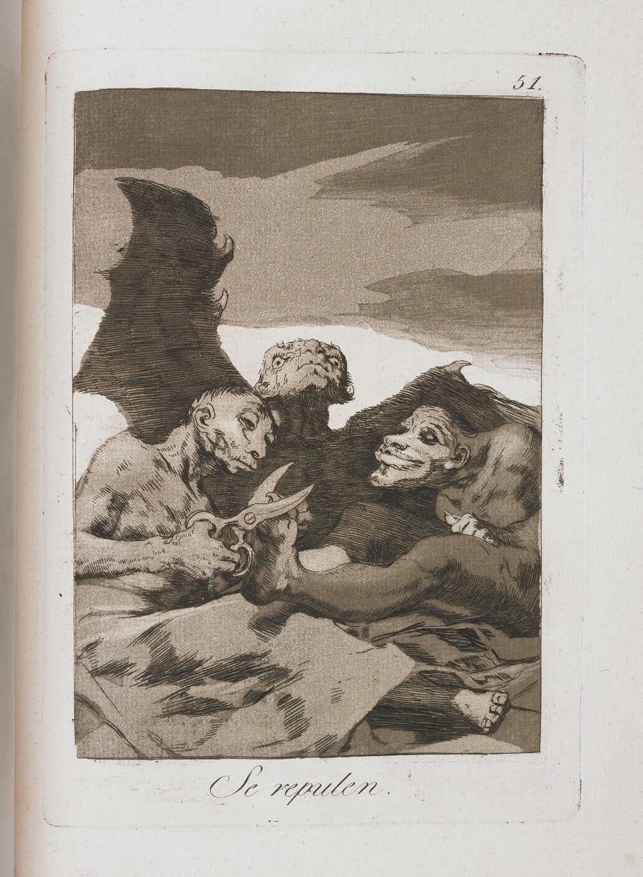 Tányér Los Caprichosból, 1797-1798 alkotó: Francisco de Goya