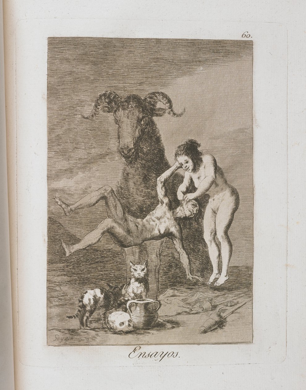 Tányér a Los Caprichosból, 1797-1798 alkotó: Francisco de Goya