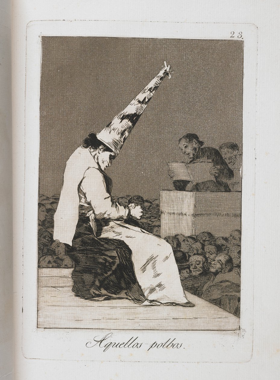 Tányér a Los Caprichosból, 1797-1798 alkotó: Francisco de Goya