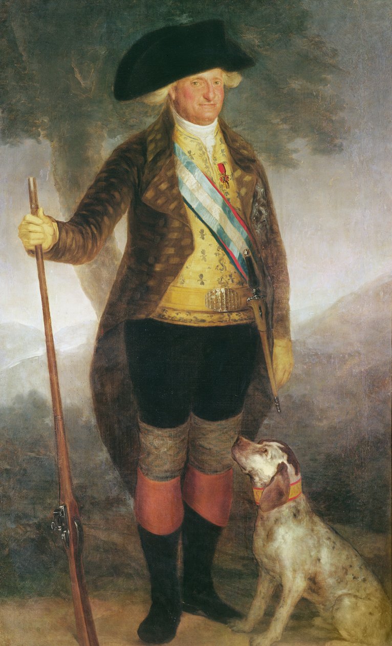 IV. Károly spanyol király portréja vadászik alkotó: Francisco de Goya