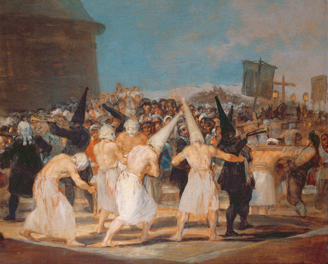 Zászlósok felvonulása, 1815-19 olaj, vászon részlet 541-ből alkotó: Francisco de Goya