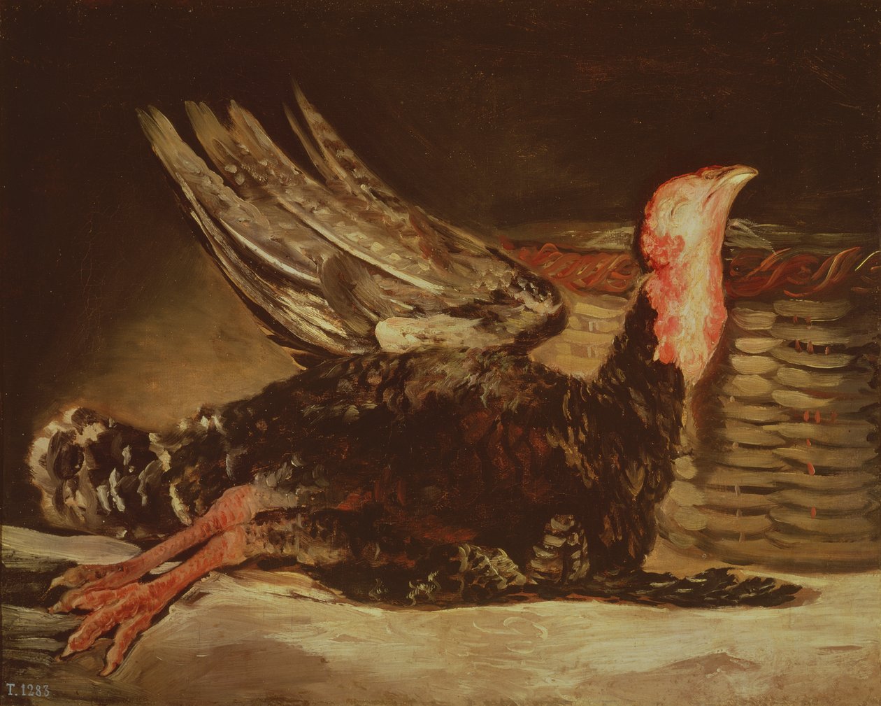 Egy döglött pulyka csendélete és egy fonott kosár, 1806 alkotó: Francisco de Goya