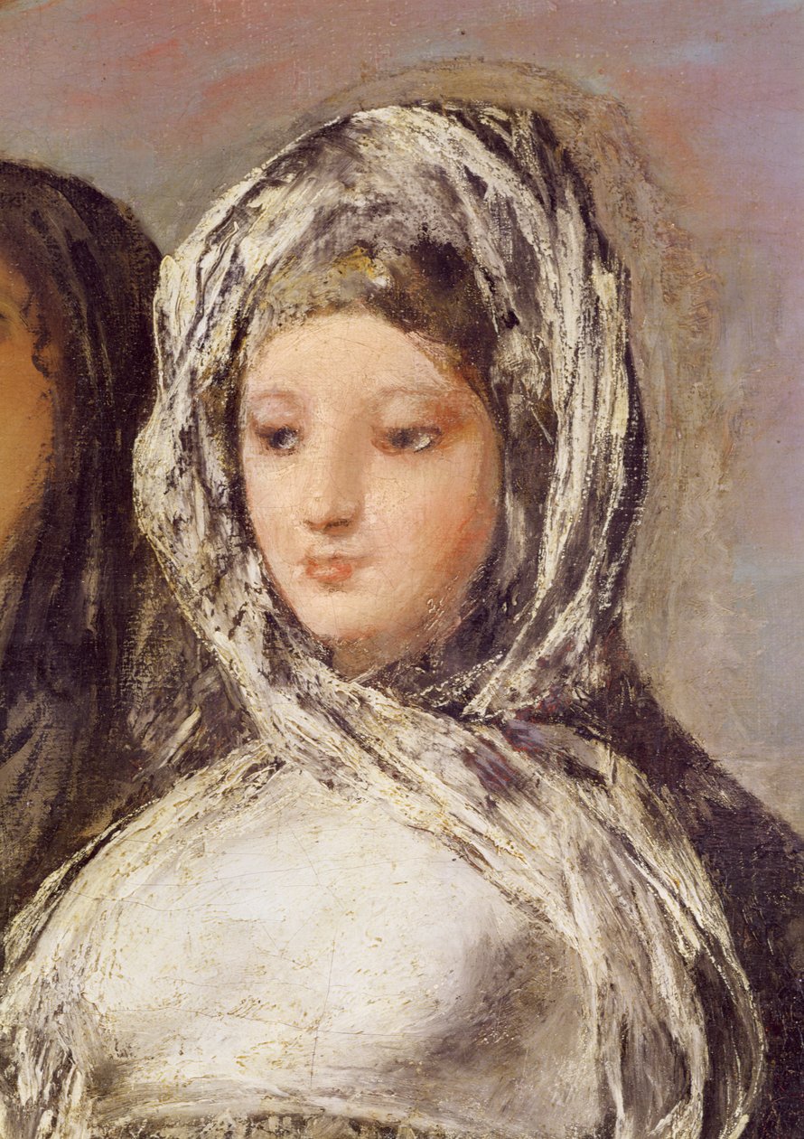 A levél vagy a fiatal lányok (egy arc részlete), 1812-1819 alkotó: Francisco de Goya