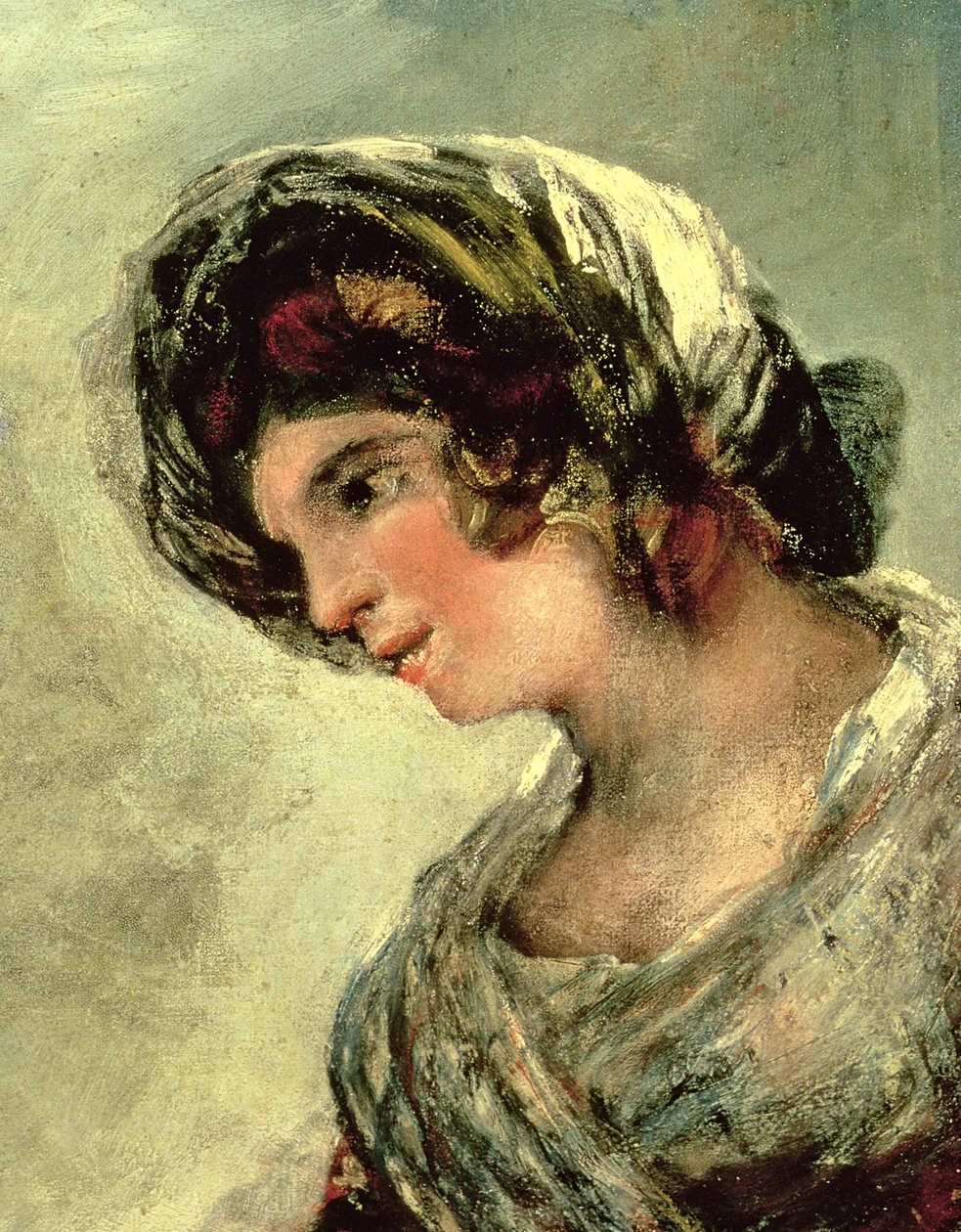 A bordeaux-i tejeslány, 1824 körül, olaj, vászon, 12861-es részlet alkotó: Francisco de Goya