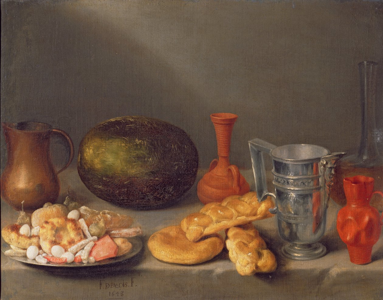 Csendélet kenyérrel, 1648 alkotó: Francisco Palacios