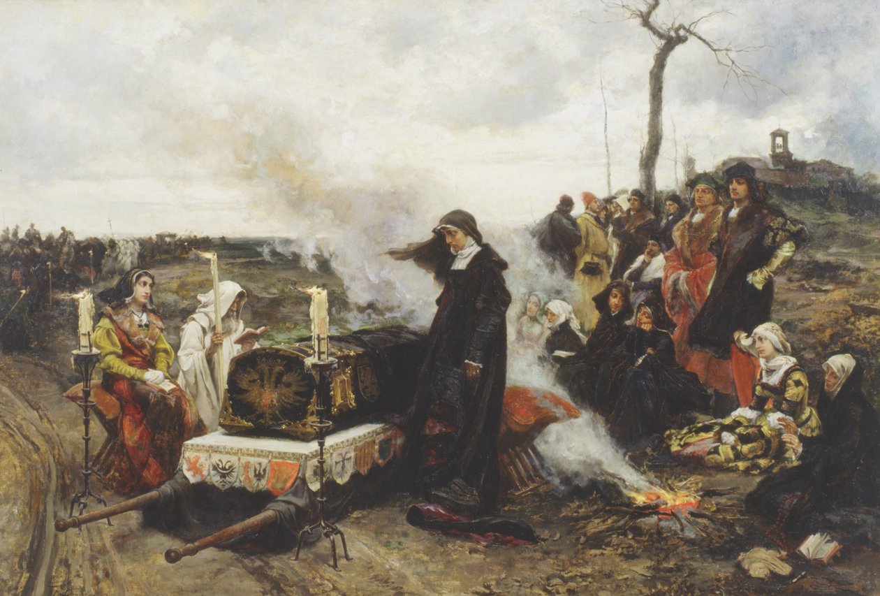 Kasztíliai Johanna a férje temetésén alkotó: Francisco Pradilla y Ortiz