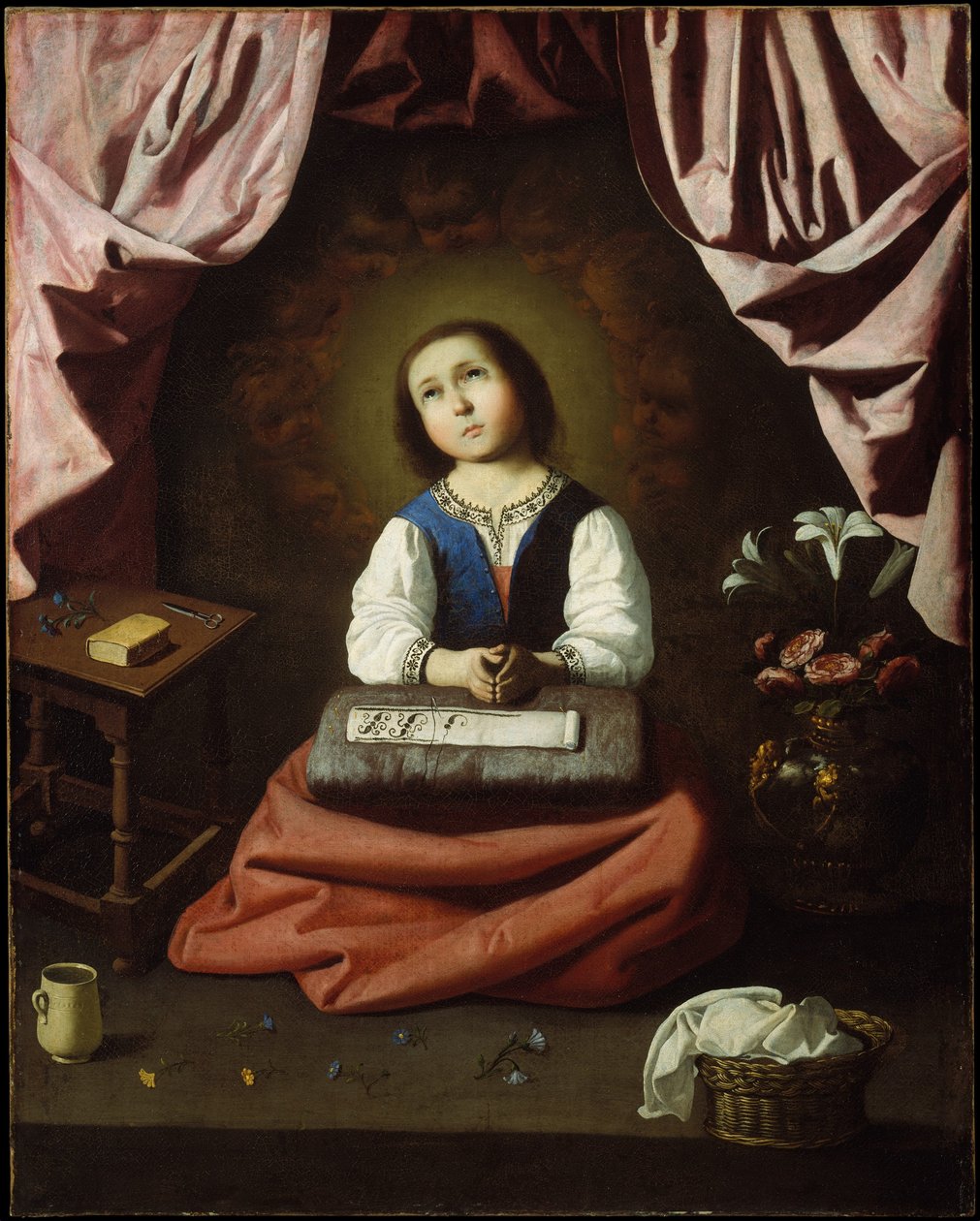 Szűz Mária imádkozik alkotó: Francisco de Zurbaran