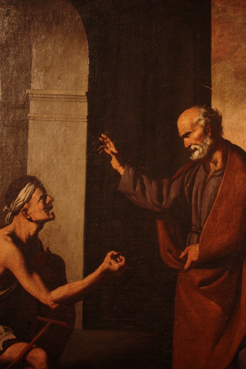 Szent Péter meggyógyítja a bénultakat alkotó: Francisco de Zurbaran