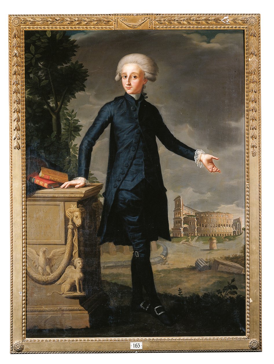 Don Juan Despuig y Zaforteza portréja, egész alakos, fekete öltönyben, aláírással és felirattal alkotó: Francisco Agustín y Grande