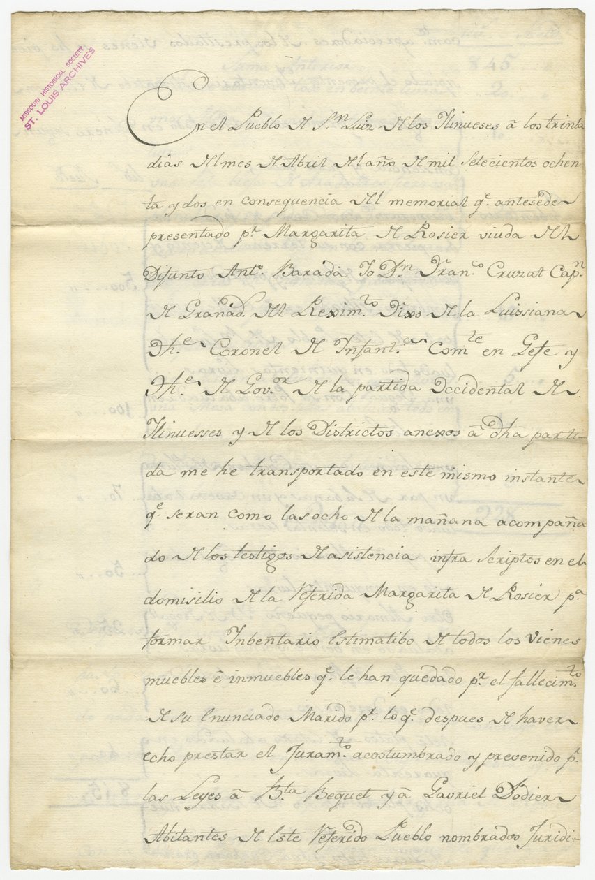 Antoine Barada jegyzéke Fran. Cruzat, Josef Bexmes, Dodier, Becquet és mások, 1782. április alkotó: Francisco Cruzat