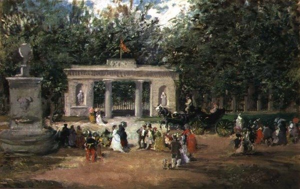 A madridi botanikus kert kapuja a Prado Múzeumból alkotó: Francisco Domingo Marqués