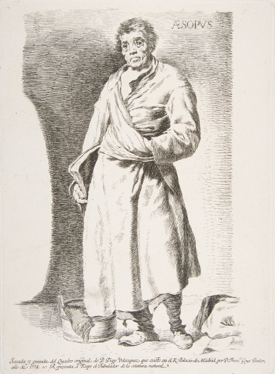 Aesop Aesopus, a Velazquez utáni rézkarcokból, 1778. alkotó: Francisco de Goya