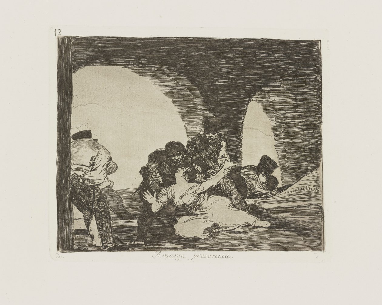 keserű jelenlét. (Bitter To Be Present.), pl. 13 A háború katasztrófái című sorozatból alkotó: Francisco de Goya