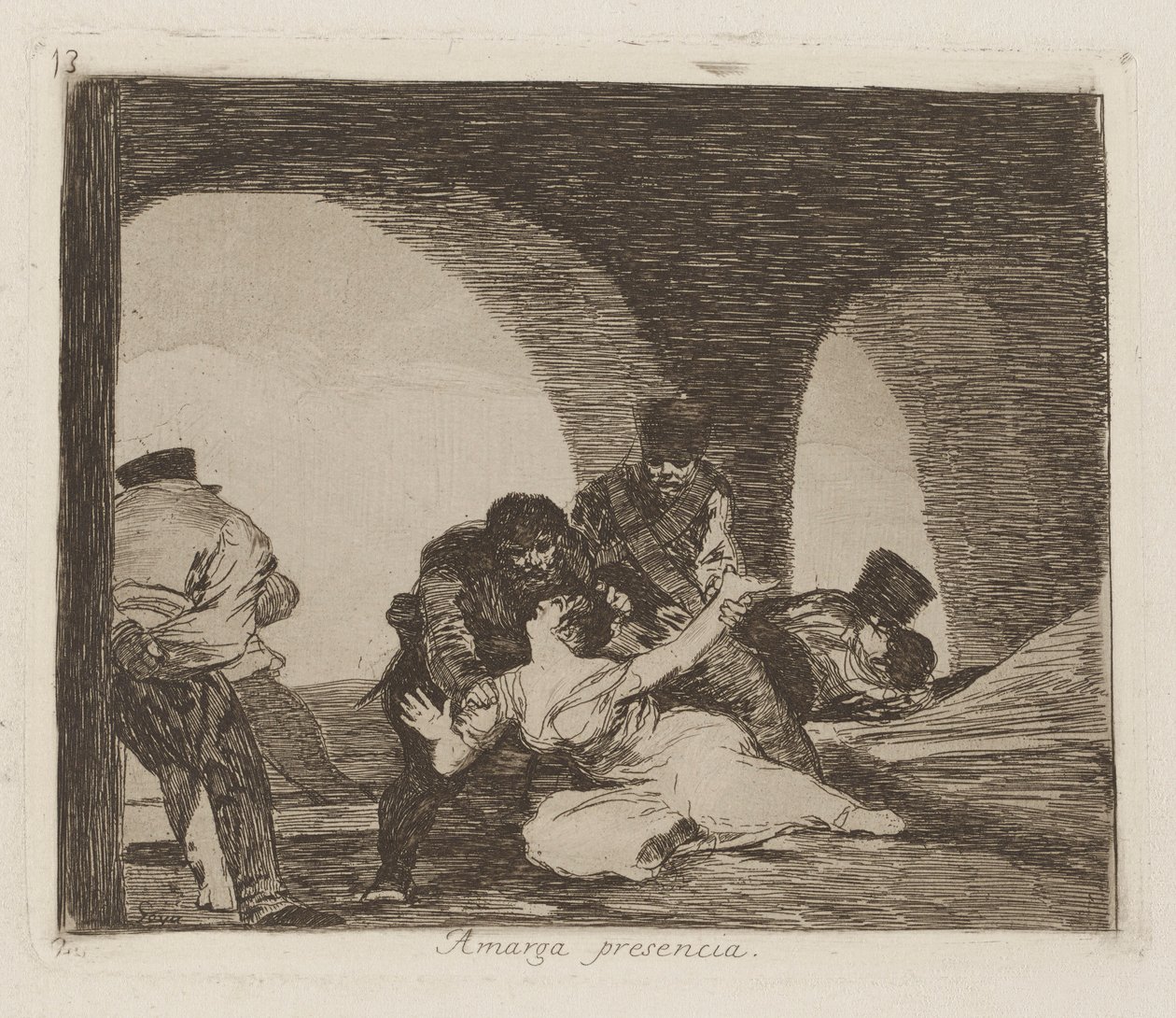 Keserű jelenlét (Bitter to Be Present), pl. 13 A háború katasztrófái című sorozatból alkotó: Francisco de Goya