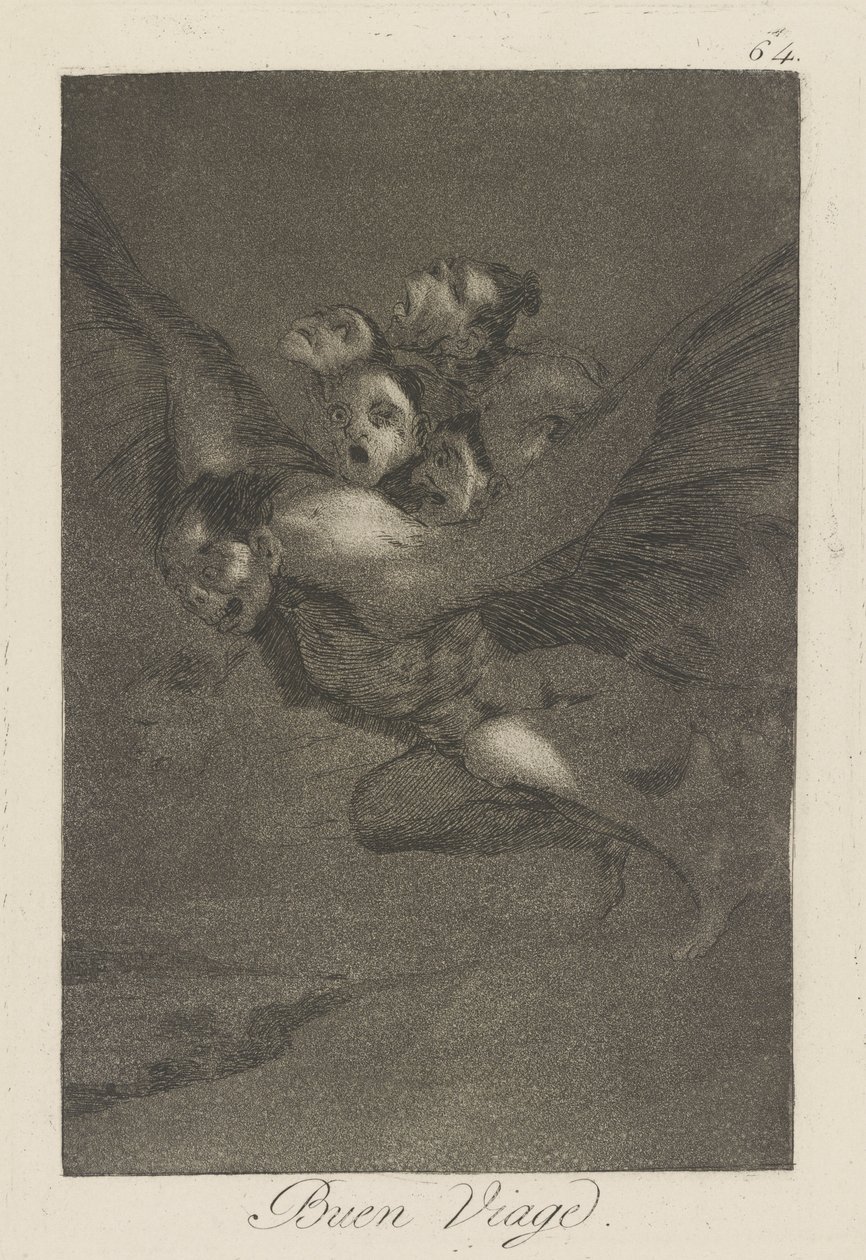 Jó utat. (Bon Voyage.), pl. 64 A szeszélyek című sorozatból alkotó: Francisco de Goya