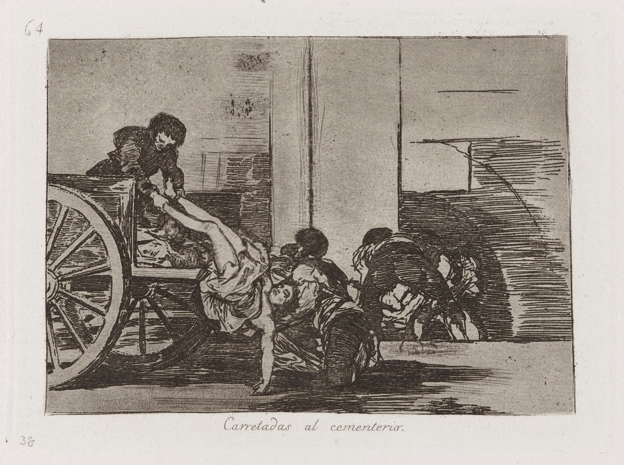 Kocsira a temetőbe, 64. tábla a háború katasztrófáiból alkotó: Francisco de Goya