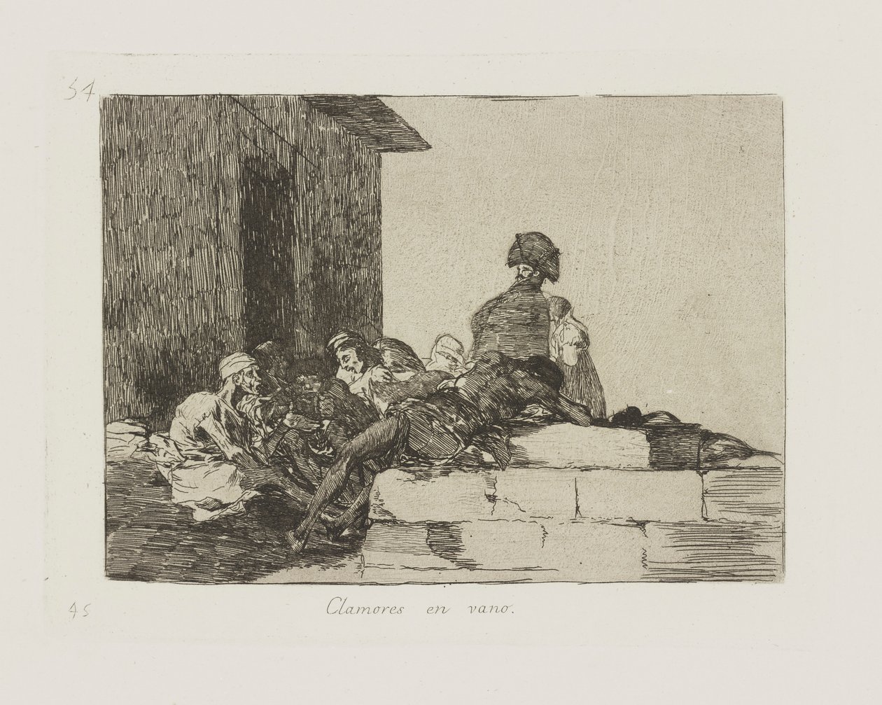 Hiába a lárma. (A fellebbezések hiábavalók.), pl. 54 A háború katasztrófái című sorozatból alkotó: Francisco de Goya
