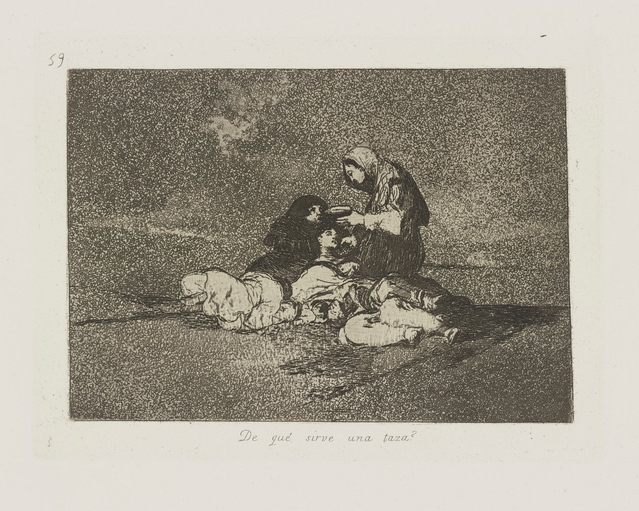mitől? felszolgál egy csészét? (Mi haszna van egy pohárnak?), pl. 59 A háború katasztrófái című sorozatból alkotó: Francisco de Goya