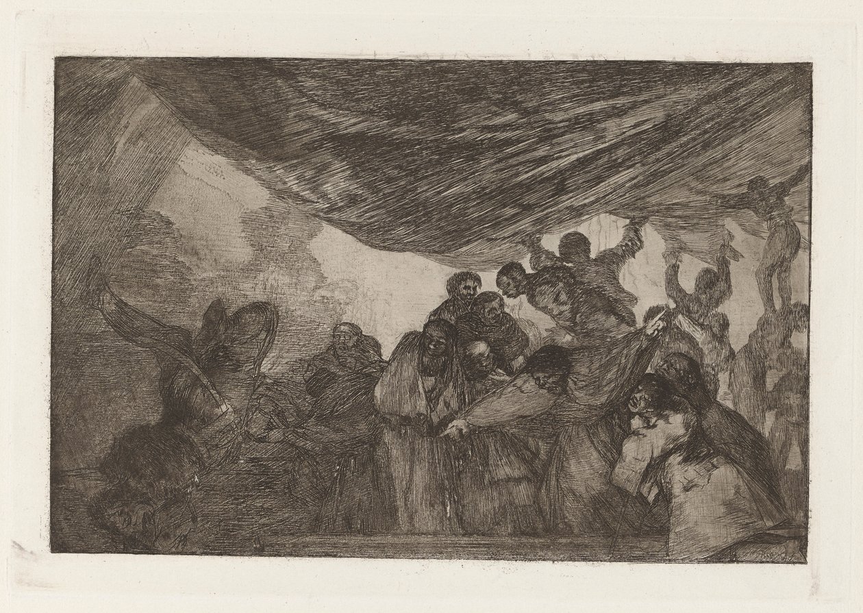 Disparate claro (Clear Folly), más néven Sin recomendarse a Dios ni al diablo (Anélkül, hogy Istennek vagy az ördögnek ajánlaná magát), a Los disparates (Los proverbios) sorozatból. alkotó: Francisco de Goya