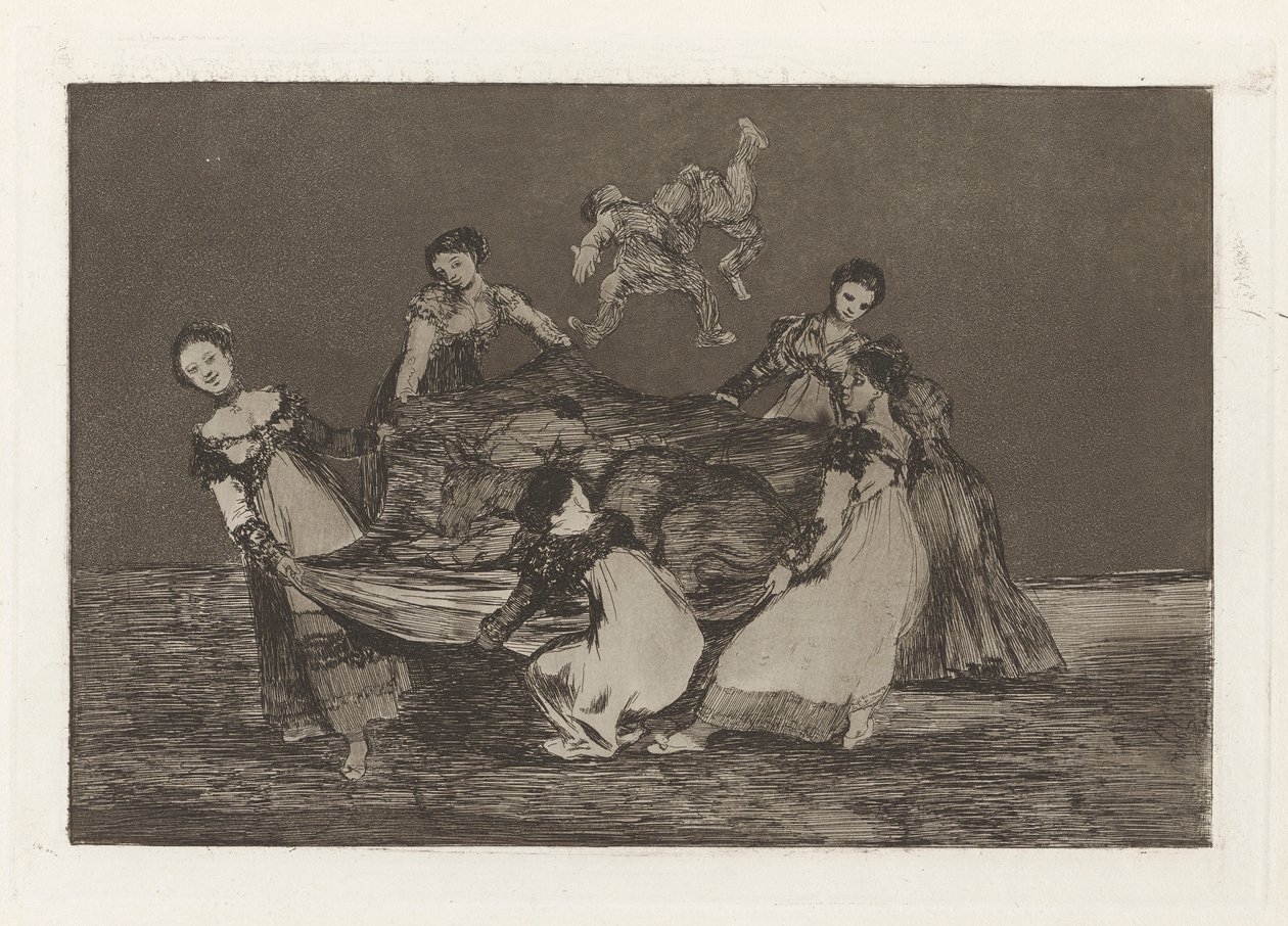 Feminine Folly, más néven Nehezebb, mint egy döglött szamár, a Példabeszédek sorozatból alkotó: Francisco de Goya