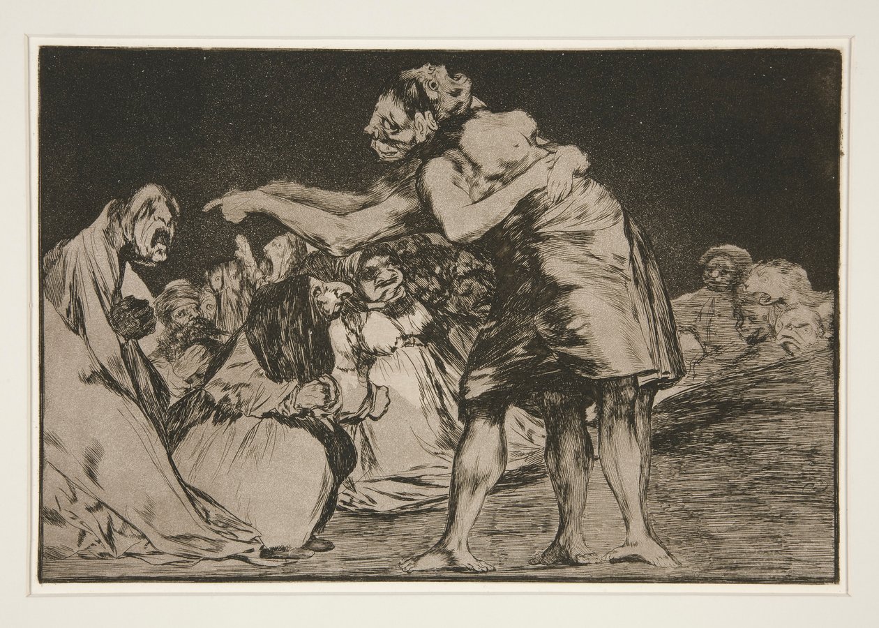 Eltérő házassági (Matrimonial Folly), pl. 7 a Los proverbios sorozatból alkotó: Francisco de Goya
