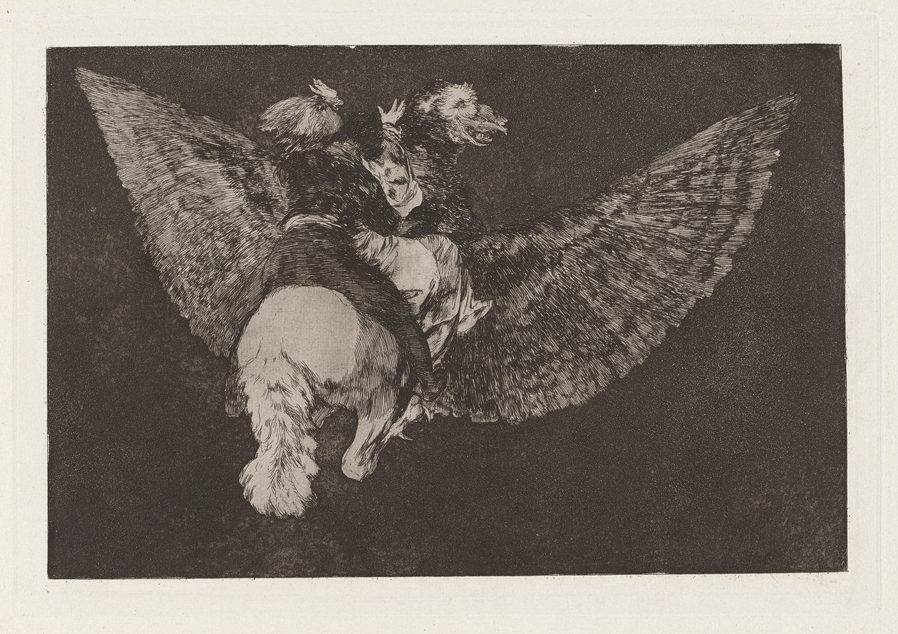 A Flying Folly, más néven Mondd el a barátot, aki szárnyaival letakar, és csőrével megharap, a Los disparates (A közmondások) sorozatból alkotó: Francisco de Goya