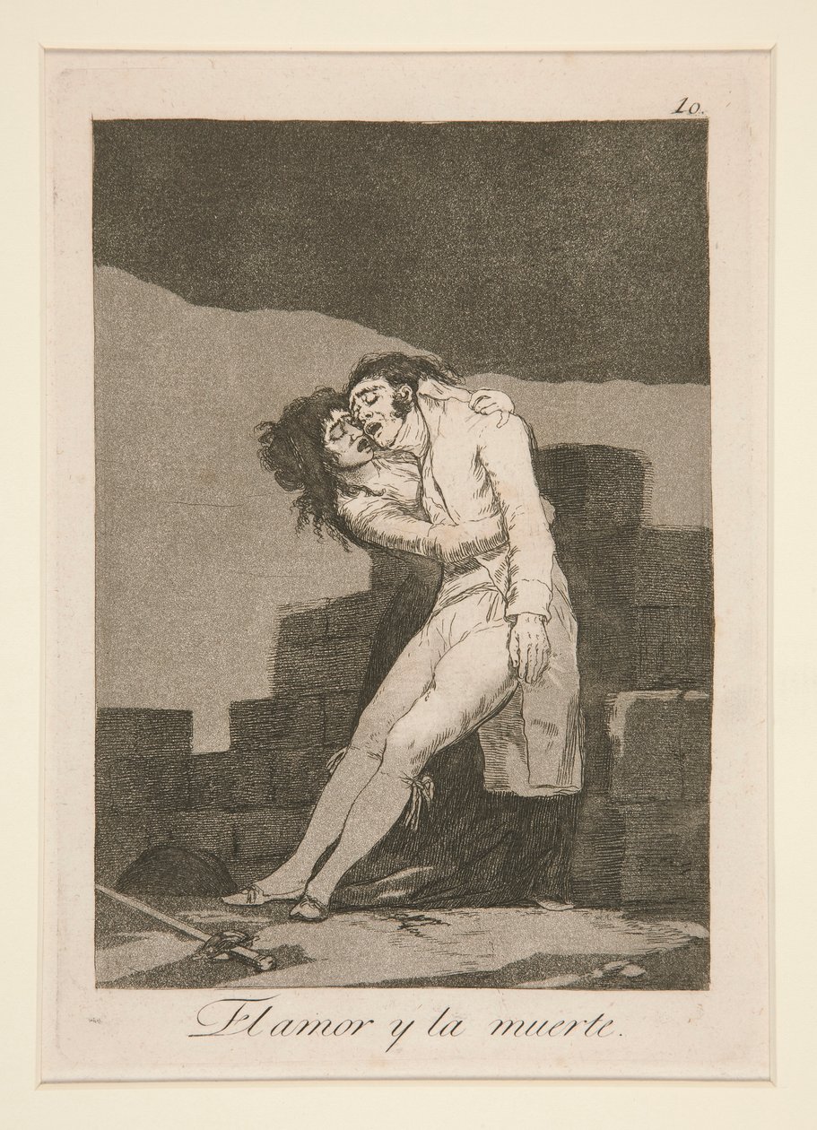 szerelem és halál (Love and Death), pl. 10. A szeszélyek sorozatból alkotó: Francisco de Goya