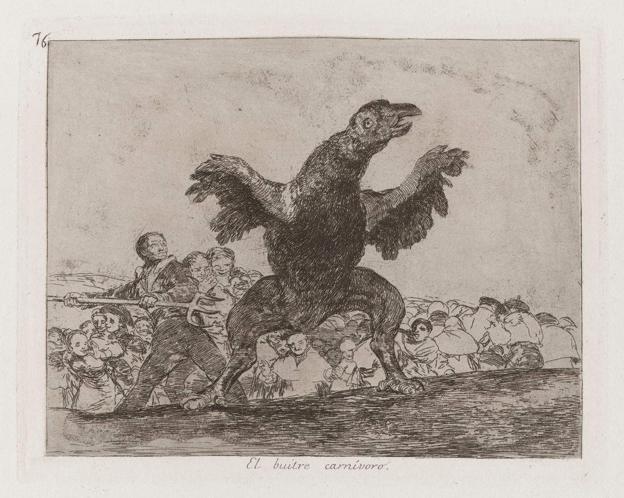 A húsevő keselyű, 76. tábla a háború katasztrófáiból alkotó: Francisco de Goya