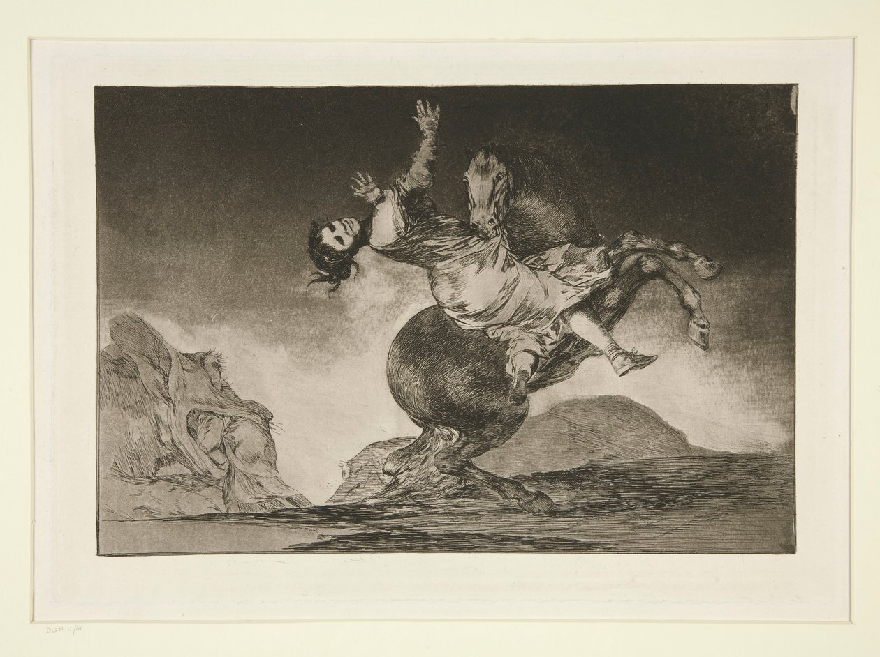 A raptorló (The Horse Abductor), pl. 10 a Példabeszédek sorozatból alkotó: Francisco de Goya