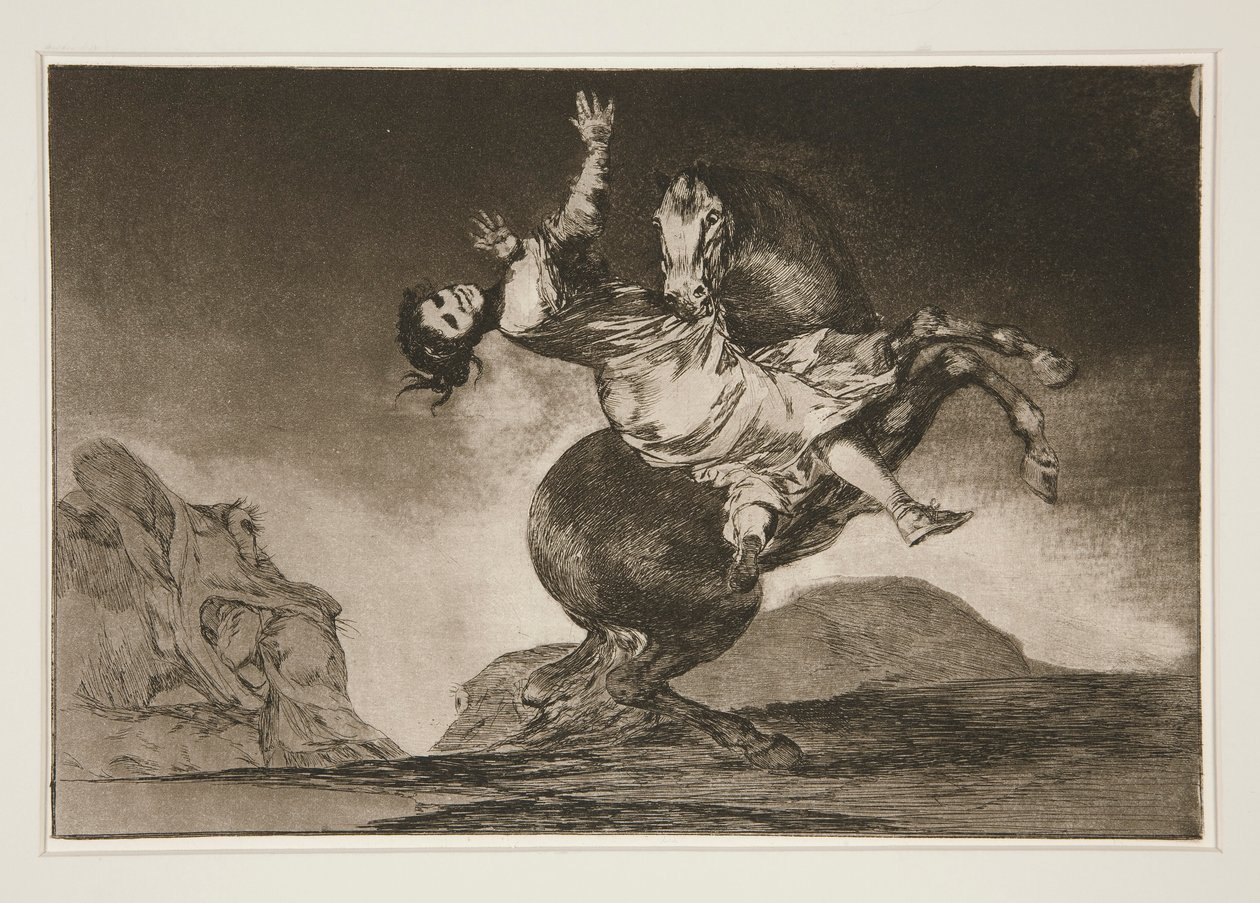 A raptorló (The Horse Abductor), pl. 10 a Példabeszédek sorozatból alkotó: Francisco de Goya