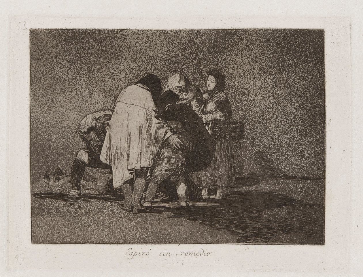 Espir? sin remedio (Nem volt mit tenni, és meghalt), Los desastres de la guerra (A háború katasztrófái) 53. tábla alkotó: Francisco de Goya