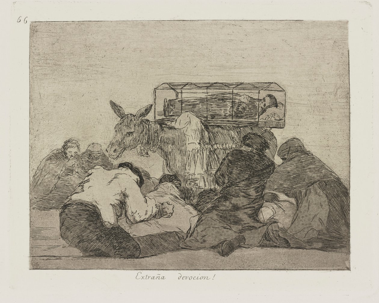 Furcsa odaadás! (Furcsa áhítat!), pl. 66. A háború katasztrófái című sorozatból alkotó: Francisco de Goya