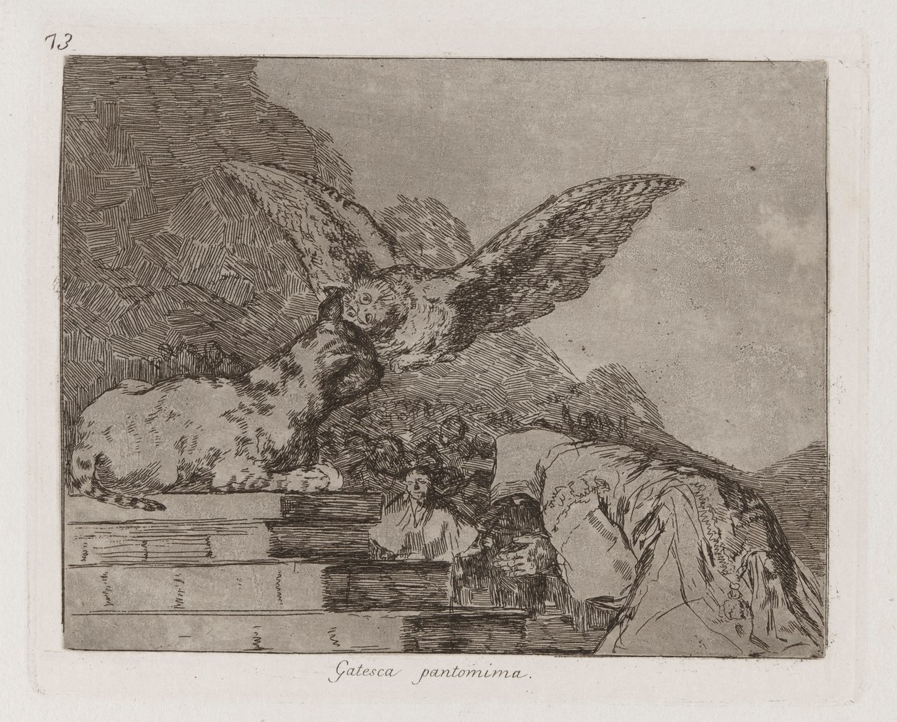 Gatesque pantomim (Feline Pantomime), 73. tábla A háború katasztrófáiból alkotó: Francisco de Goya