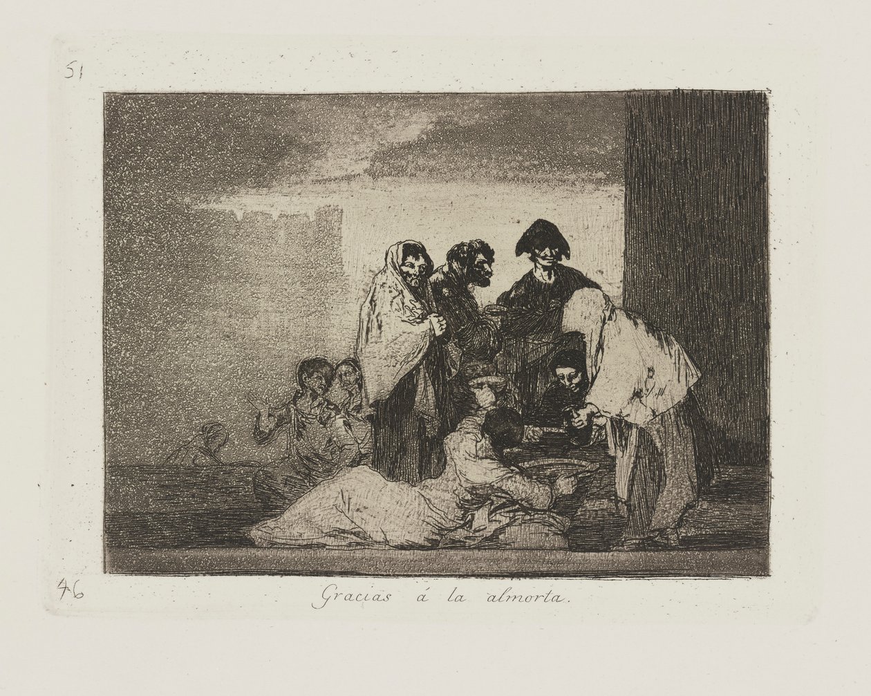 Köszönöm ? a borsó (Köszönet a Millettnek.), pl. 51. A háború katasztrófái című sorozatból alkotó: Francisco de Goya