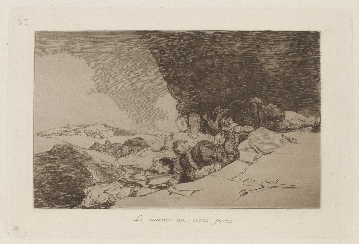 Ugyanaz máshol (The Same Elsewhere), 23. tábla a The Disasters of War-ból alkotó: Francisco de Goya
